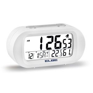 Image de Elbe REVEIL DIGITAL AFFICHAGE TEMP/HUMIDITE BLANC 9CM