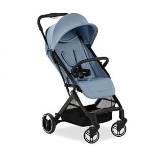 Image de Hauck Poussette de Voyage Travel N Care Plus, Ultra Compact et Légèr, Pliable d'une Main, jusqu'à 25 kg en Charge, Siège Reclinable en Position Couchée, Suspension, Protecion UPF 50+ - Dusty Blue