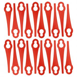Vhbw 20x Lames remplacement pour McCulloch NLO03, 0577616330 pour taille gazon - Lames de rechange, rouge, nylon / plastique