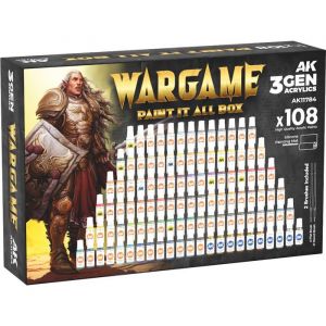 Peinture acrylique AK Interactive Wargame Paint It All (x108)