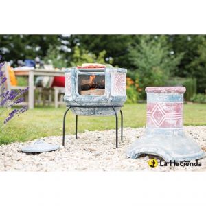 La hacienda Geometric - Cheminée à charbon de bois (chapeau + support + grille de cuisson)