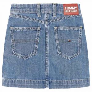 Tommy Hilfiger Jupe en jean de coupe droite. Bleus - Taille 14 Ans