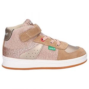 Kickers BILBON BB Mid, Basket Bébé Fille, Beige Glitter, 22 EU