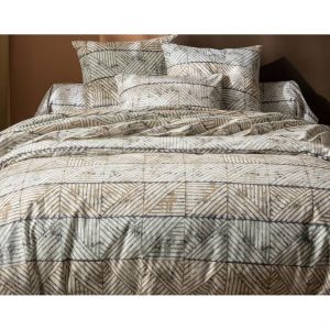 Taie de traversin CLEMENT grise en flanelle