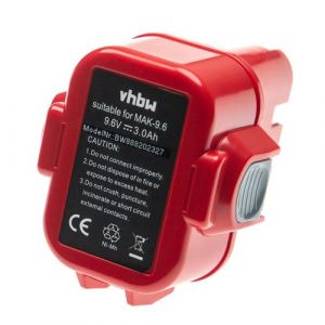 Vhbw Batterie remplacement pour Makita 192595-8, 192596-6, 192638-6, 192697-A, 193058-7, 193099-3 pour outil électrique (3000mAh NiMH 9,6V)