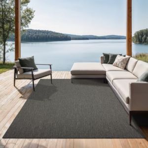 Tapis robuste ext&eacute;rieur int&eacute;rieur, anthracite, 240 x 340 cm