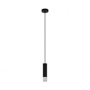 Eglo Lampe suspendue Butrano Noir, Argent L: 5.5 B: 5.5 H: 110cm Dimmable