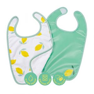 Baby to Love Lot de 2 bavoirs bi-matières JAUNE
