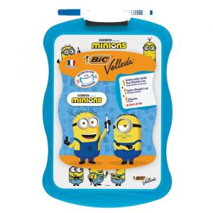 Bic Ardoise écolier Velleda Minions double face effaçable à sec 20 x 31 cm + 1 feutre effaçable et 1 effacette inclus