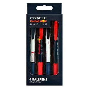 Undercover Stylo - Red Bull Racing - Lot de 4 - Plastique - Couleur Bleu et Blanc - Pointe Moyenne