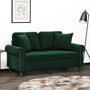 VidaXL Coussins décoratifs 2 pcs Vert foncé 40x40 cm Velours