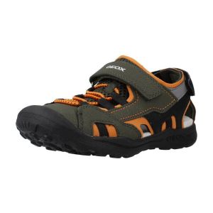 Geox Garçon J Vaniett Boy C Sandales, Military/Orange, 25 EU