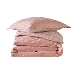 Blanc des vosges Housse de couette satin jacquard ARCANGUES Garance