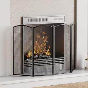 Fire Vida Stanton 4 Panneau Spark Fire Guard, métal, Noir