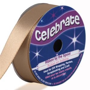 Celebrate 6m de Ruban Satin - beige - Largeur 1.3cm