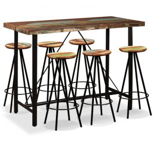 Image de VidaXL Ensemble de bar 7 pcs Bois massif recyclé