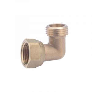 Comptoir de picardie Sans marque Coude laiton m&acirc;le/femelle 15/21 (1/2) avec &eacute;crou libre