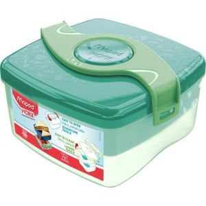 Maped Picnik - Boîte à Déjeuner Origins - Repas Enfants Ouverture Facile - 2 Compartiments dont 1 Amovible - Vert - 1L