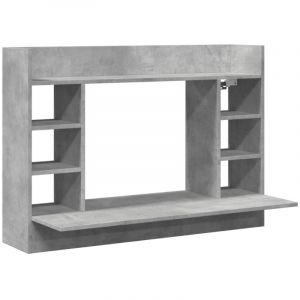 VidaXL Bureau mural gris béton 105x48x75 cm bois dingénierie table murale table suspendue murale bureau mural avec 847971