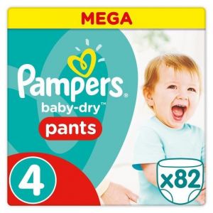 Image de Pampers Baby Dry Pants Taille 4 - 9 a 15 kg - 82 Couches-culottes - Mega Pack