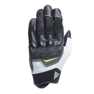 Dainese Gants Ermex, Gants Moto été, Respirants avec Inserts en Mesh, Protections Articulations Rigides, Renforts Cuir, Écran Tactile, L, Noir et Vert