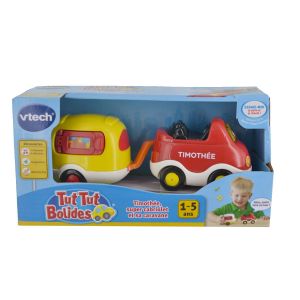 Vtech V&eacute;hicule Tut Tut Bolide Timoth&eacute;e Super cabriolet avec caravane jaune