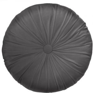 Atmosphera Coussin rond en velours gris foncé D40 cm la dolce vita