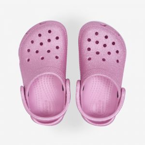 Crocs Sabots Classiques à Paillettes Unisexes pour Enfant, Paillettes en Tweed Rose, 7 UK