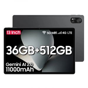 Blackview Mega 8 4G 13" FHD+ IPS 12 Go/512 Go 11 000 mAh 18 W Android 15 Gris