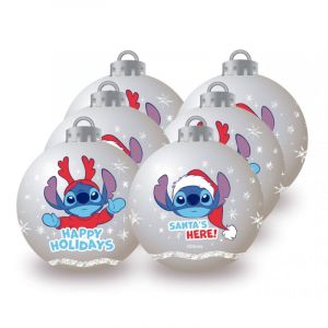 Arditex Lot de 6 Boules de Noël - Lilo & Stitch - 8 cm