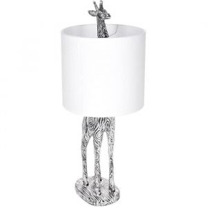 Brubaker Lampe de table ou de chevet Girafe Africa - Lampe de table avec base en céramique et abat-jour en tissu - hauteur 51.5 cm, Black White