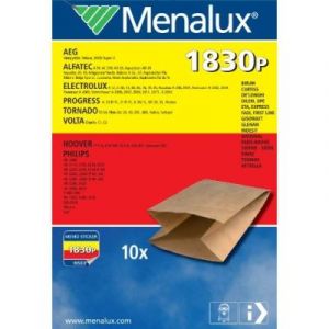 Image de Menalux 1830 P LOT DE 10 SACS EN PAPIER POUR ASPIRATEURS PHILIPS, PROGRESS ET THOMAS