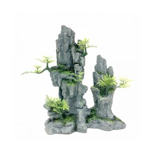 Aqua della Décoration pour Aquarium Rocher avec Verdure en résine Modèle 2