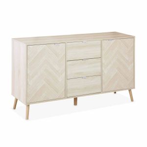 Image de Alice's Garden Buffet décor bois chevrons 140cm - Impériale