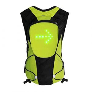 Sac à Dos 5L jaune à 48 LEDS pour Signaler sa Direction pour Vélo, trottinette. Télécommande, USB Rechargeable. Vend. Français.