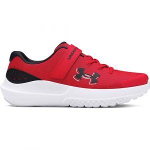 Under Armour UA BPS Surge 4 AC Chaussures de sport pour garçons, baskets légères et confortables, rouge/noir/noir