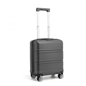 Kono Valise Cabine 45x20x35cm Valise de Voyage Trolley Rigide en ABS avec Bagages à Main à 4 roulettes et Serrure TSA, Gris