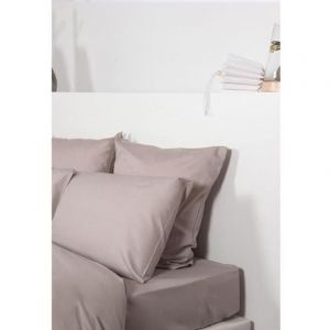 Coté Déco Drap Housse Uni Polycoton 140X190 Cm Taupe