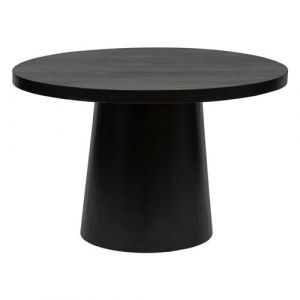 Pegane Table basse ronde en bois de manguier coloris noir - Diamètre 120 x Hauteur 76 cm -