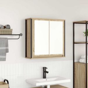 VidaXL Armoire murale de salle de bain miroir chêne sonoma 60x21x60 cm