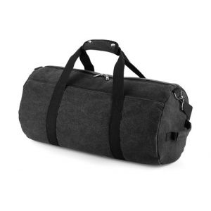 Image de Bag sac de voyage polochon en toile vintage bg655 noir