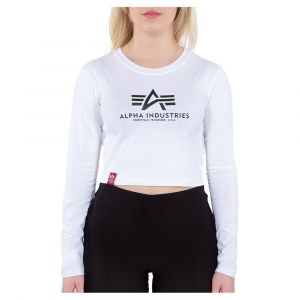 Alpha industries T-shirt Manches Longues Basic Crop XS White