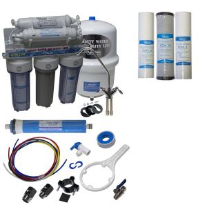 Viva Osmoseur domestique 6 étapes de filtration RO6 75GPD + Jeu de cartouches (3 pièces)