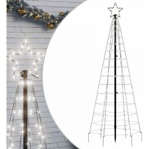 VidaXL Arbre de Noël lumineux avec piquets 220 LED blanc froid 180 cm