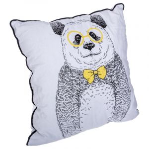 Image de Coussin Déco "Panda" 45x45cm Blanc