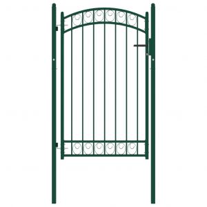VidaXL Portail de clôture avec dessus arqué Acier 100x150 cm Vert
