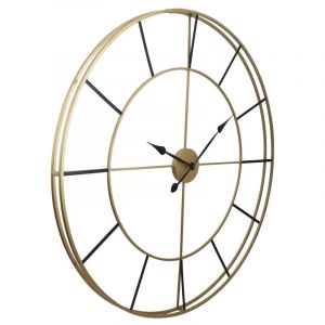 Vente-unique - Grande horloge murale en métal - d. 110 cm - Doré - ashland