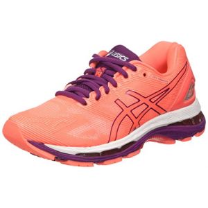 Image de Asics Gel-Nimbus 19, Chaussures de Running Femme, Multicolore (Flash Coral/Dark Purple/White), 37 EU