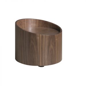 Table de c vet ronde en effet bois noyer