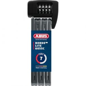 Abus Bordo Lite 6055C SH Antivol pliable – Avec support et code numérique – Antivol à combinaison extra léger en acier spécial – Niveau de sécurité 7